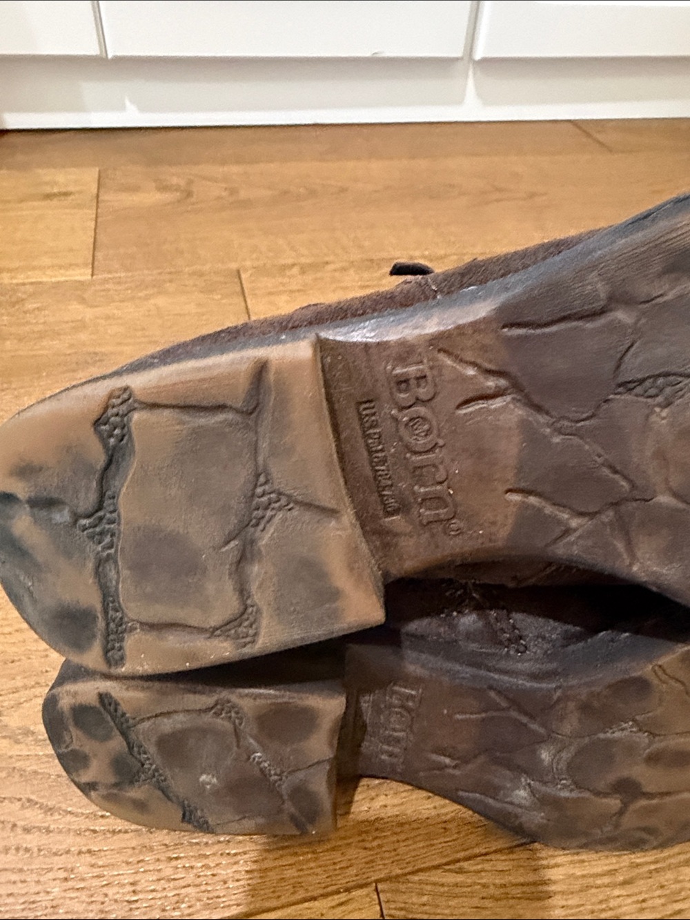 Born Kids Dark Brown Suede Braided Ankle Boots - Picture 9 of 9
